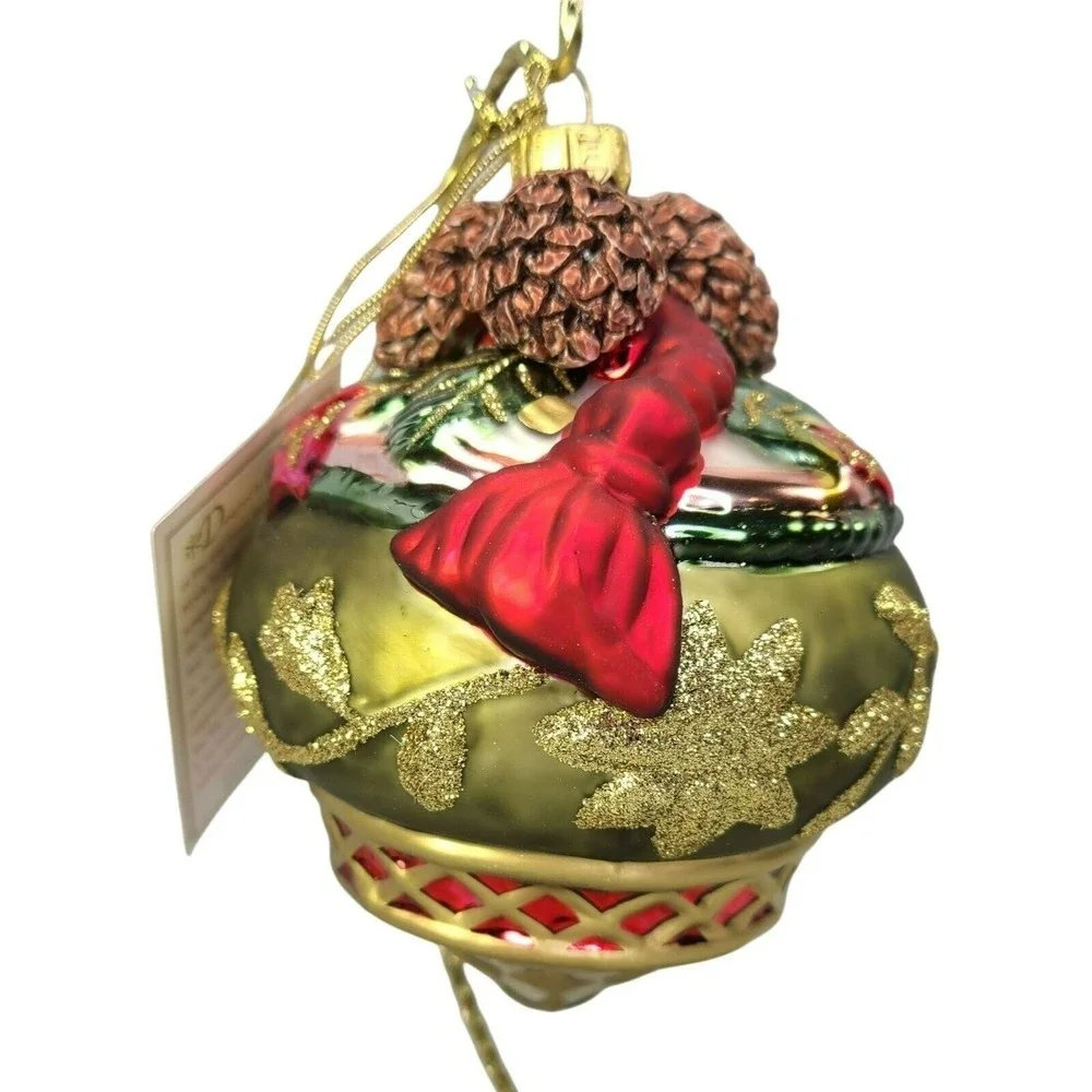 Fitz and Floyd Classics Collection Glass Josn Ball Christmas Ornament Vintage